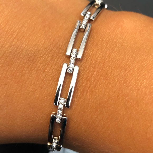 Swarovski silver link bracelet - Picture 1 of 3